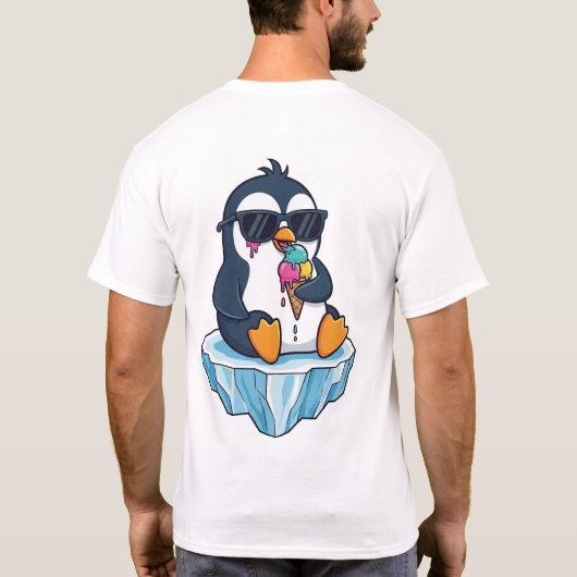 Chillin’ Like a Villain – Cool Penguin Ice Cream Tシャツ (裏面)