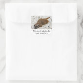 Chillin' Meerkat "この本は"ステッカーに属している スクエアシール (バッグ)