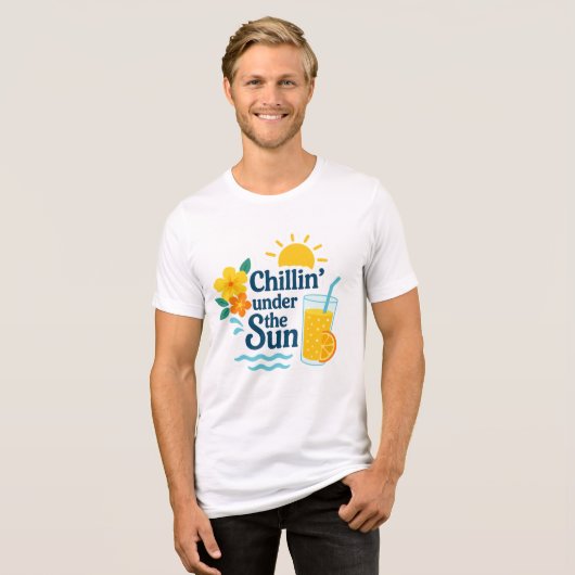 Chillin' Under the Sun – Summer Beach T-Shirt トライブレンドTシャツ (正面全面)