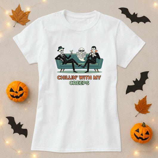 Chillin With My Creeps Tee; Cute Friendsハロウィーン Tシャツ