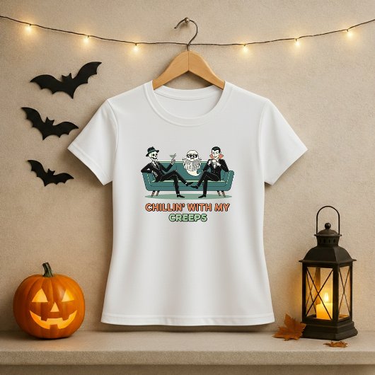 Chillin With My Creeps Tee; Cute Friendsハロウィーン Tシャツ