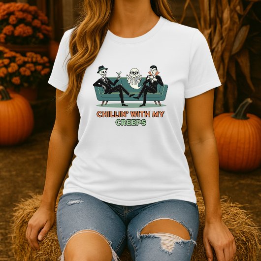 Chillin With My Creeps Tee; Cute Friendsハロウィーン Tシャツ