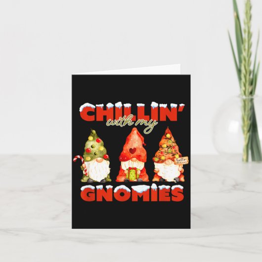 Chillin' With My Gnomies Christmas Matching Family カード (正面)