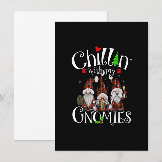 Chillin With My Gnomies, Christmas Red Marks格言Plai 招待状 (正面/裏面)