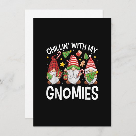 Chillin with My Gnomies Cute Three Gnomes Christma 招待状 (正面/裏面)