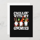 Chillin With My Gnomies Funny Gnome Christmas Pama 招待状 (正面/裏面)