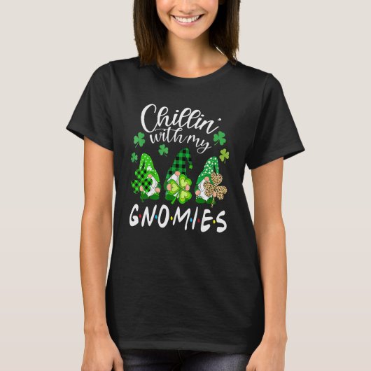 Chillin With My Gnomies Leopard St Patrick Day Iri Tシャツ (正面)