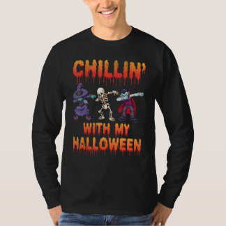 Chillin With My Halloween Dabbing Halloween Skelet Tシャツ
