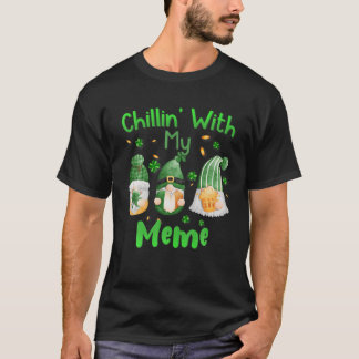 Chillin With My Meme Green Plaid Gnomes St Patrick Tシャツ