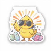 Chillin With My Peeps Cool Easter Chick Sticker シール (正面)