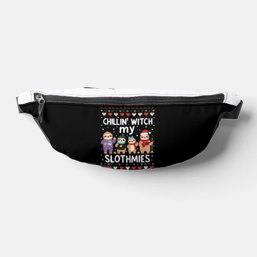 Chillin With My Slothmies Funny Sloth Ugly Christm ファニーパック (レイダウン)