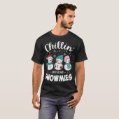 Chillin With My Snowmie Women Christmas雪だるまTe Tシャツ (正面フル)