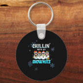 Chillin With My Snowmie Women Christmas Snowman Te キーホルダー (正面)