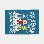 Chillin With My Snowmies Funny Snowman 67 Christma フリースブランケット (正面(横))