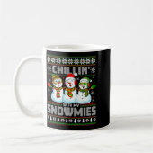 Chillin With My Snowmies Funny Xmas Snowman Christ コーヒーマグカップ (左)