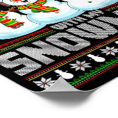 Chillin With My Snowmies Funny Xmas Snowman Christ ポスター (角)