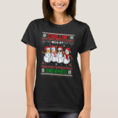 Chillin' With My Snowmies Snowman Christmas Ugly S Tシャツ (正面)