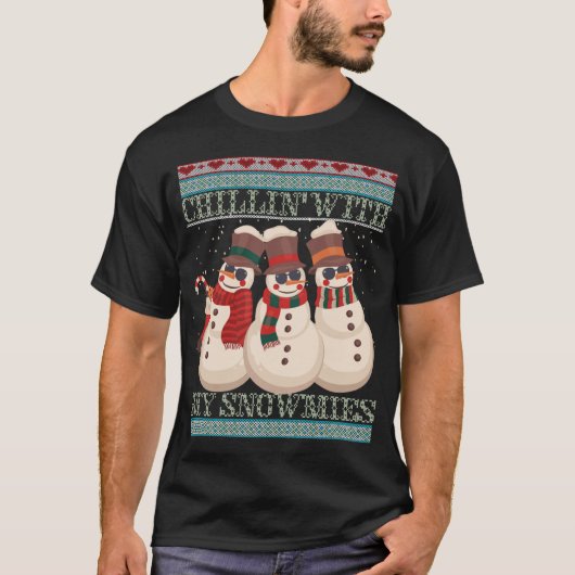 Chillin’ With My Snowmies Snowmen Art Tシャツ (正面)