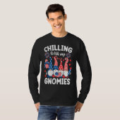 Chilling With My Gnomies 4th of July Gnome Us Fla Tシャツ (正面フル)
