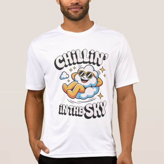Chillin'in the Skyレトロクラウドデザインfor Summer Tシャツ (正面)