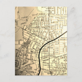Chilliwack，ブリティッシュコロンビア，カナダのヴィンテージマップ ポストカード
