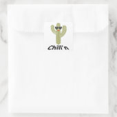 Chill'n Cactusデザイン – 四角いシール,マット, Sm スクエアシール (バッグ)