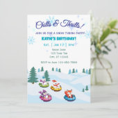 Chills & Thrills, snow tubing animals birthday 招待状 (スタンド正面)