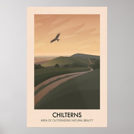 Chilterns AONB Travel Poster ポスター (正面)