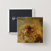 Chimaeraを戦っているペガソスに乗るBellerophon 缶バッジ (正面&裏面)