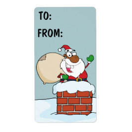 Chimneyギフトラベルに黒いサンタクロース ラベル