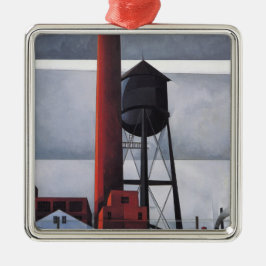 Chimney and Water Tower (by Charles Demuth)セラミ メタルオーナメント