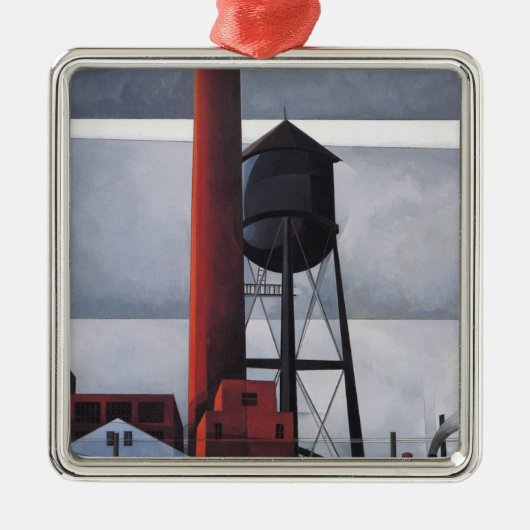 Chimney and Water Tower (by Charles Demuth)セラミ メタルオーナメント (正面)