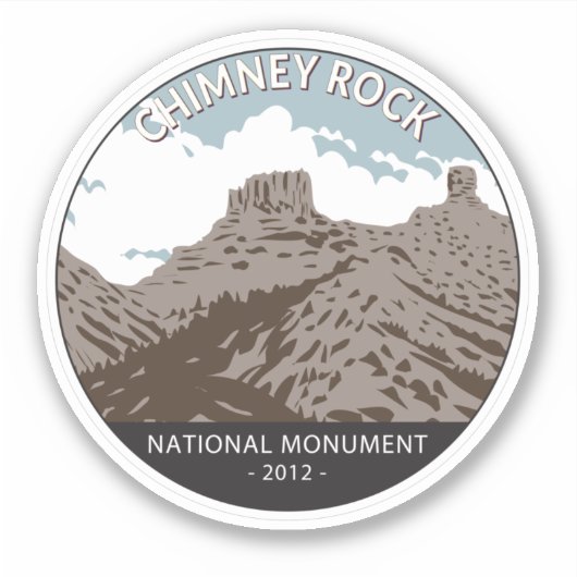 Chimney Rock National Monument Coloradoヴィンテージ シール (正面)
