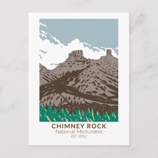 Chimney Rock National Monument Coloradoヴィンテージ ポストカード (正面)