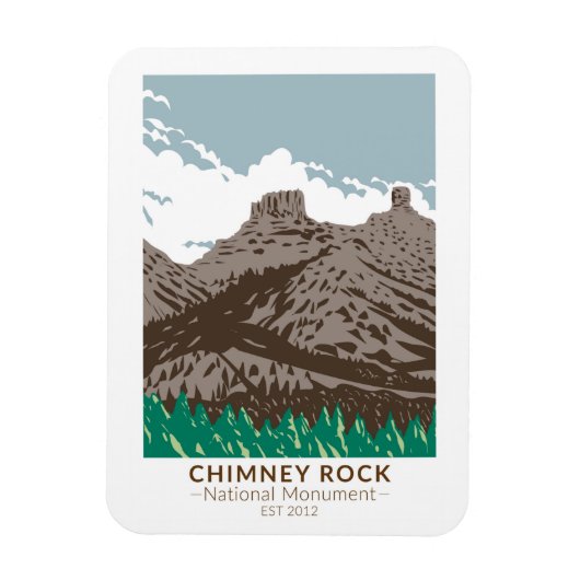 Chimney Rock National Monument Coloradoヴィンテージ マグネット (縦)