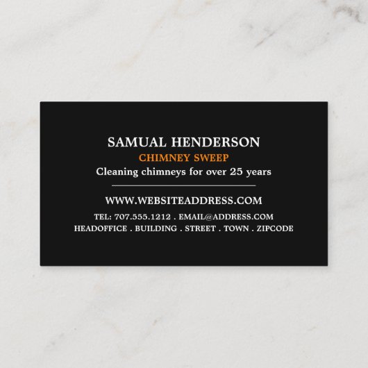 Chimney Sweepロゴデザイン、Chimney Sweep 名刺 (裏面)