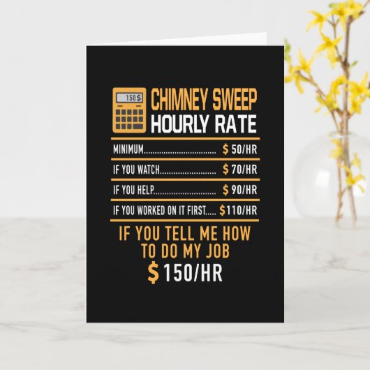 Chimney Sweep時給制作業 カード (黄色い花)