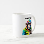 Chimpおもしろいチャット – チンパンジーと電話 –  コーヒーマグカップ (正面右)