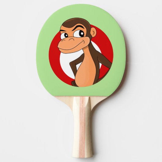 Chimp cartoon ping pong paddle 卓球ラケット (正面)