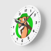 Chimp cartoon round clock ラウンド壁時計 (傾斜)