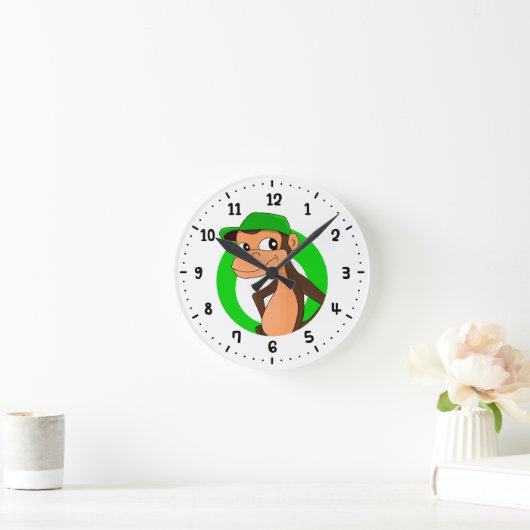 Chimp cartoon round clock ラウンド壁時計 (ホーム)