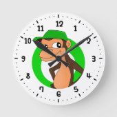 Chimp cartoon round clock ラウンド壁時計 (正面)