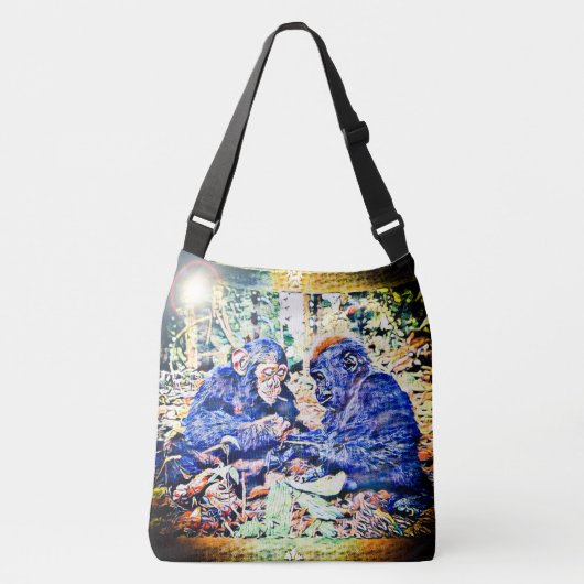 Chimp & Gorilla Cooperation 01 クロスボディバッグ (正面)