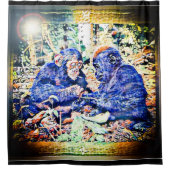 Chimp & Gorilla Cooperation 01 シャワーカーテン (正面)