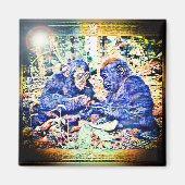 Chimp & Gorilla Cooperation 01 マグネット (正面)
