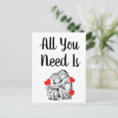 Chimpanzeeカップル – 必要なものすべて ポストカード (スタンド正面)