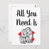 Chimpanzeeカップル – 必要なものすべて ポストカード (正面/裏面)