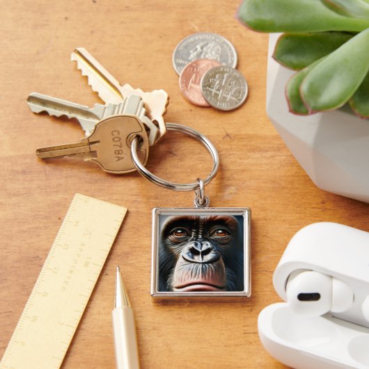 Chimpanzee Cute Monkey Save The Chimps Ape キーホルダー (デスク)