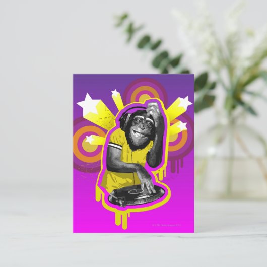 Chimpanzee DJ ポストカード (スタンド正面)