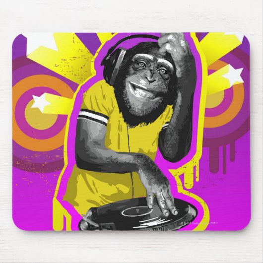 Chimpanzee DJ マウスパッド (正面)